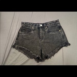 Black jean shorts